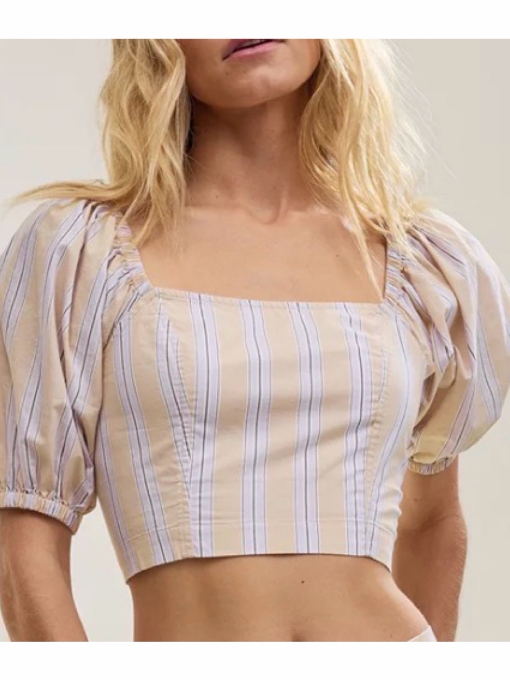Aerie Puff Sleeves Square Neck Top